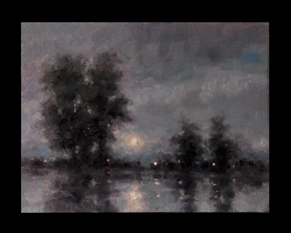 "Evening on the Juniata" Oil on Canvas 6 x 8 by Robert Armetta