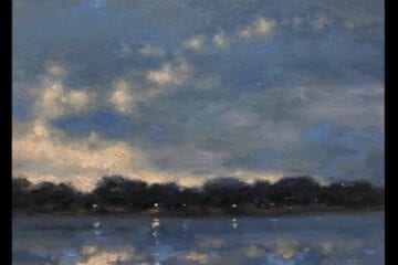 "Lights on the River" Oil on Canvas 11 x 14 by Robert Armetta